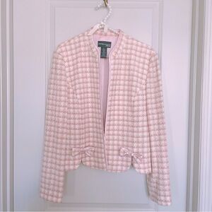 Pink Tweed Blazer Jacket